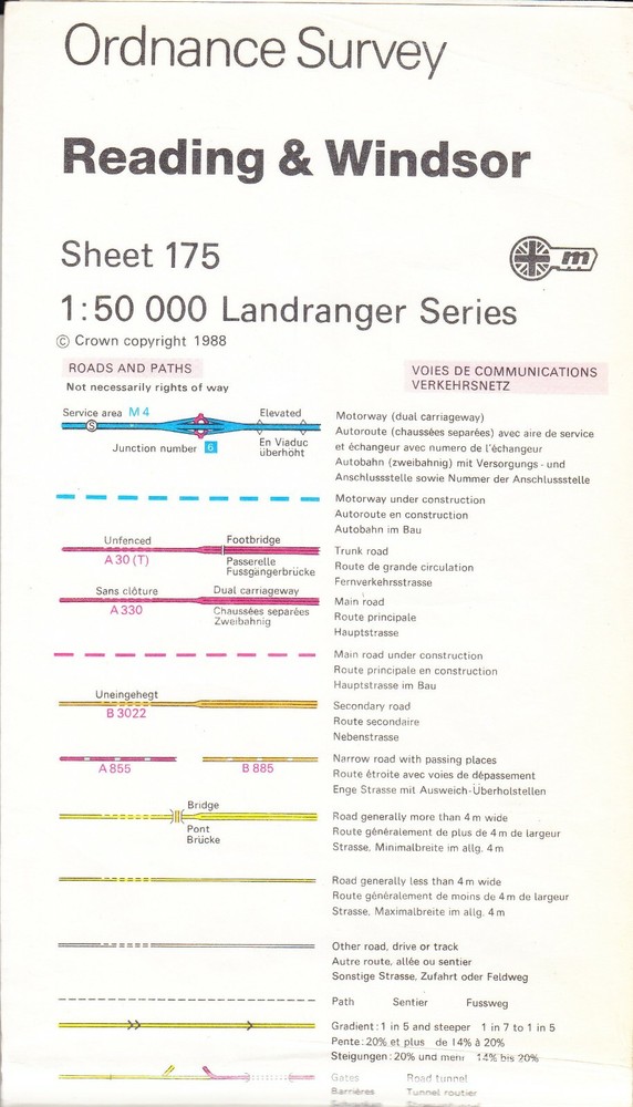 ORDNANCE SURVEY LANDRANGER MAP: READING & WINDSOR (laminated)