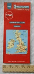 2000 Michelin Map No. 986 Great Britain & Ireland