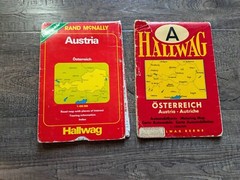 Lot of 2 Vintage Austria Hallwag Road Maps 1966 & 1993/94