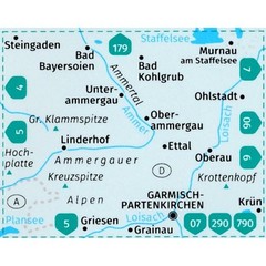 Germany Oberammergau and Ammertal Kompass hiking cycling skiing map 05