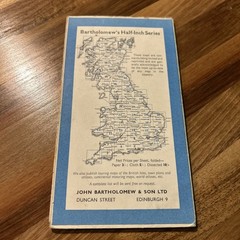 CARDIGAN Bartholomew Revised Contoured Half In Map Sheet 17 Paper 1960 Brecon