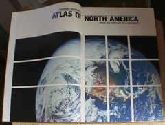 1985 National Geographic Atlas of North America Large Format Slipcover Magnifier