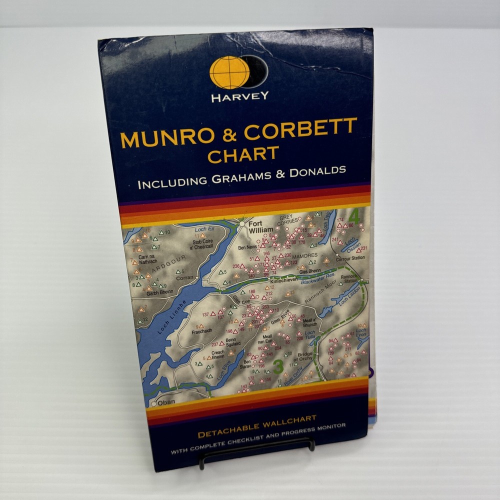 Munro & Corbett Chart Including Grahams Donalds Detachable Wallchart Harvey Maps