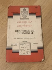 Ordnance Survey One Inch Map 38 Grantown & Cairngorm 1957/61 Seventh Series OS