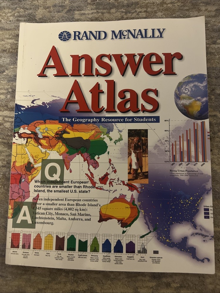 Rand McNally Answer Atlas Geography Resource for Students Paperback Book