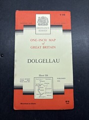 Vintage Ordnance Survey Map 7th series One Inch Cloth Mounted Dolgellau 1962