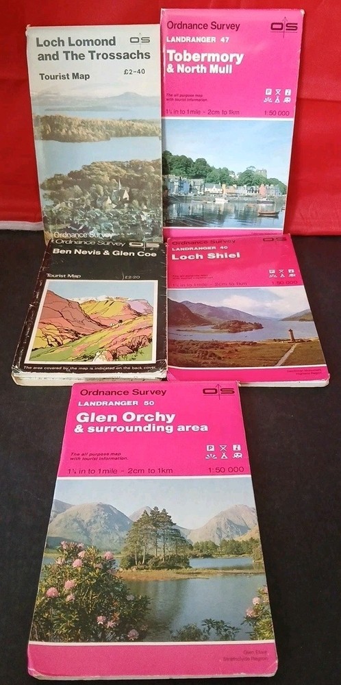 Ordnance Servey Maps Set Of Five Scotland Locations
