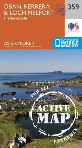 Oban, Kerrera and Loch Melfort (Map) OS Explorer Active Map