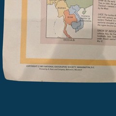 National Geographic The Peoples Of Mainland Southeast Asia Map Vintage 1971