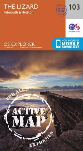 Lizard, Falmouth and Helston (Map) OS Explorer Active Map