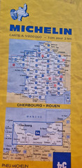 Michelin Map 54 Cherbourg Rouen Folding Sheet Map Atlas 1975 ebay uk