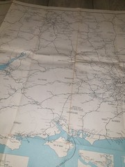 British Rail System Map England & Wales south ( A Geographia Map) 1977 (Large)