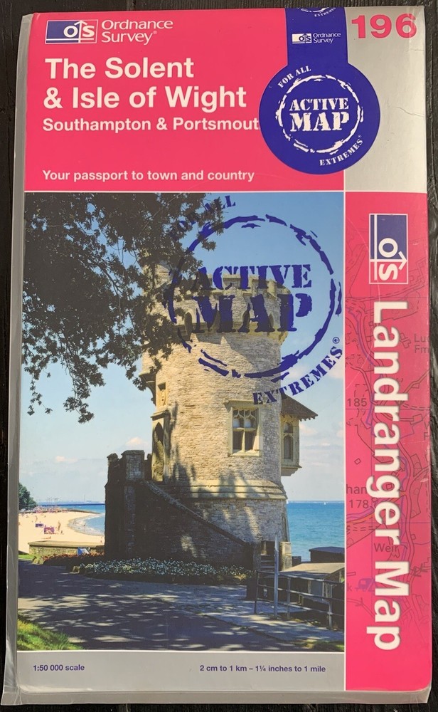 Ordnance Survey LANDRANGER ACTIVE MAP 2012 – 196 THE SOLENT & ISLE OF WIGHT