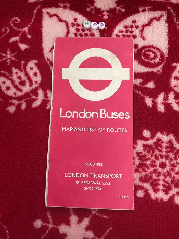 London Buses Fold Out Vintage Map & List Of Routes London Transport 1976