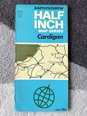 Bartholomew Map Cardigan Aberystwyth Wales Vintage 70s 1971 Paper ½” FreePost UK