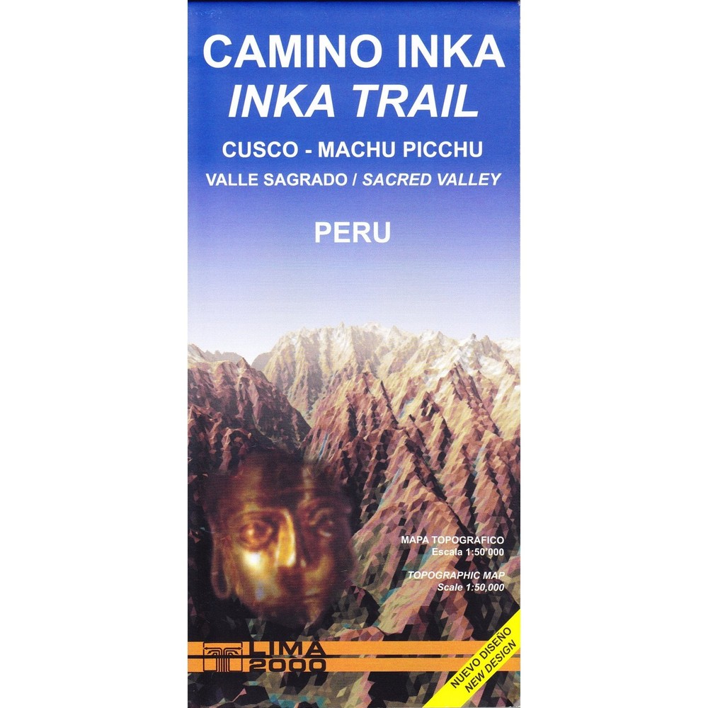 Peru Inca Trail – Machu Picchu topographic map and road map Hiking Trekking