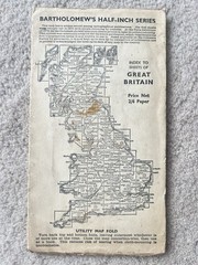 Bartholomew’s Map Cambridge Vintage 40s 1946 Paper Half Inch ½” Free Post UK