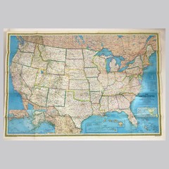 National Geographic Map The Territorial Growth of the United States 1987 Vintage