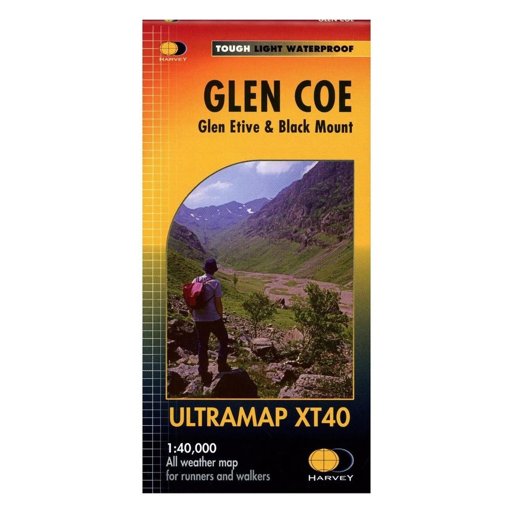 Pocket Size Map Glen Coe Black Mount Mini XT40 Waterproof For Walkers Runners