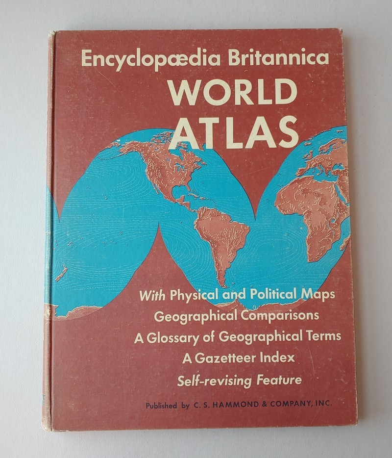 Vintage Encyclopedia Britannica World Atlas 1949 Hammond maps oversized book