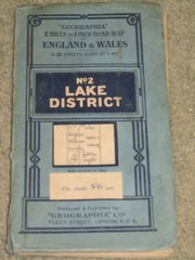 Geographia 1/2″ map of the Lake District & Isle of Man; est late 1930s, on cloth