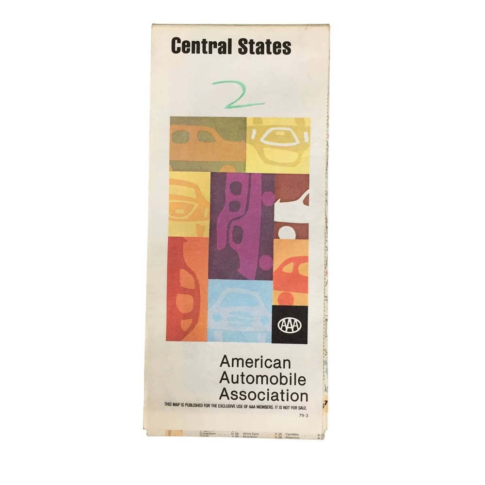 Vintage 1979 AAA Central States Travel Road Map