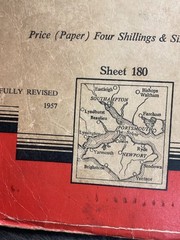 Antique OS Ordnance Survey Vintage Edition Map Of , LONDON THE SOLENT 1957