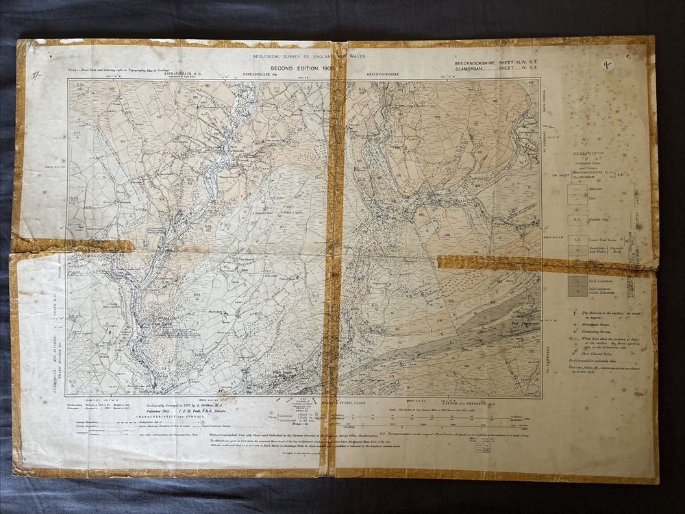 Geological Survey of England and Wales Brenockshire/Glamorgan 1906 2nd edition