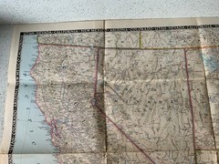 1948 Nat Geographic Magazine, Large Paper Map, South Western United States