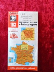 IGN France Carte Touristique 103 Île-de-France Champagne Map Vintage 1980s