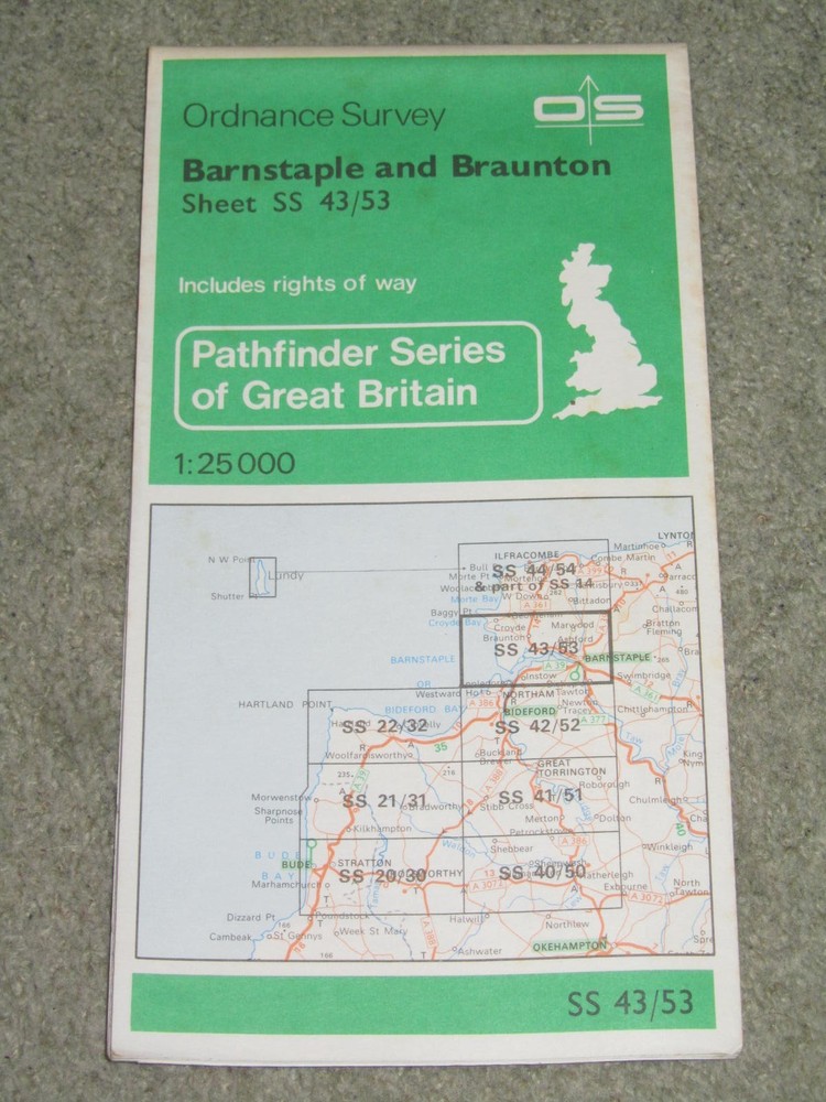 Ordnance Survey Pathfinder map sheet SS 43/53 Barnstaple & Braunton – 1984