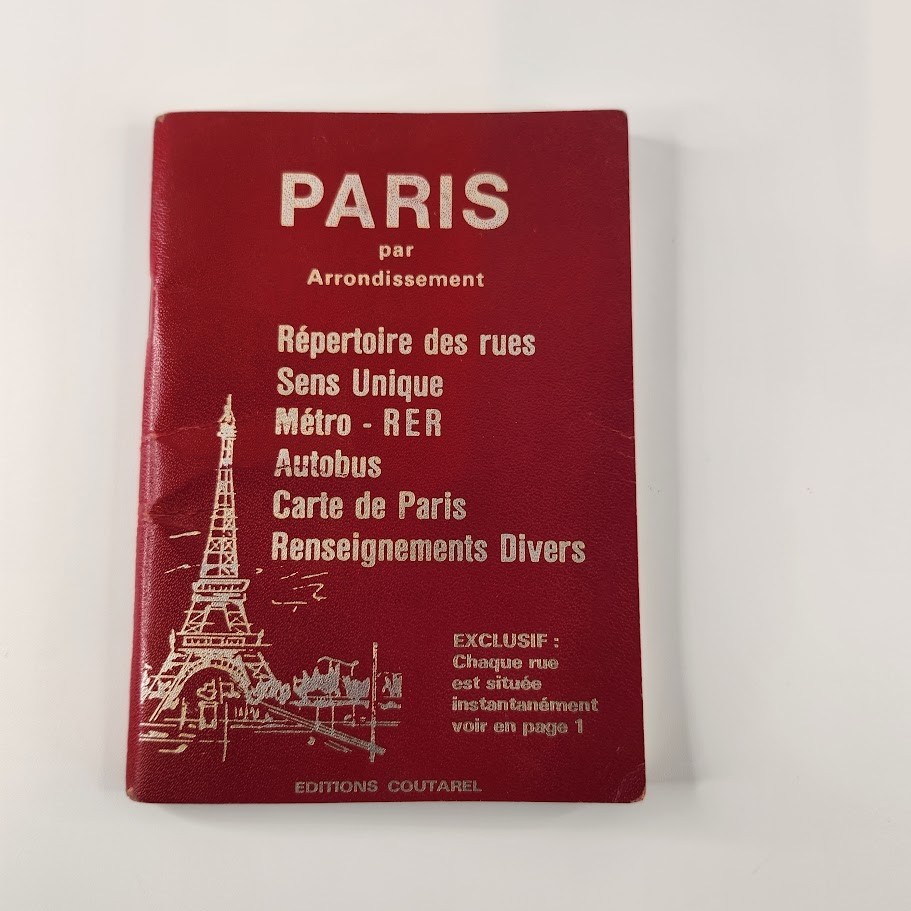PARIS par arrondissement (Coutarel) street index & maps Guide English French 90s