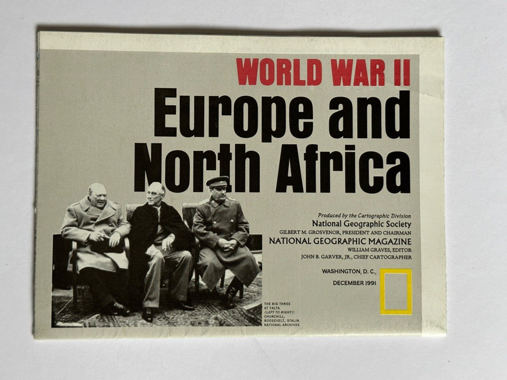 World War II, Europe, North Africa / Asia, Pacific, Nat Geo, Map & Poster, 1991