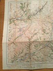1921 Ordnance Survey One Inch Contoured Road Map 59 Dolgelley And Lake Vyrnwy