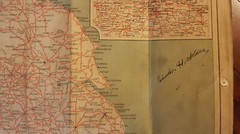 Vintage ‘Geographia’ Cloth New Map of Great Britain Showing Main Roads