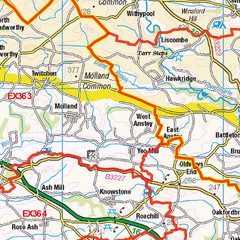 (G32) Map of Taunton TA Postcode Sectors, Poster of Taunton Postcodes
