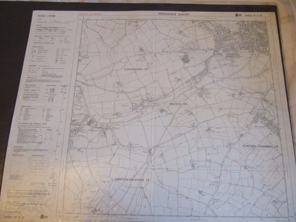 Ordnance Survey (OS) 1:10 000 Original Sheet Map, WARWICKSHIRE SP 15 SE, 1993