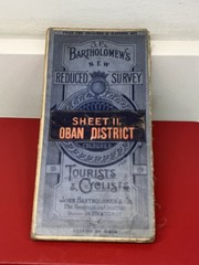 Antique 1924 Bartholomew’s 1/2 Inch to 1 Mile Cloth Map No 11 Oban District