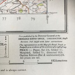 Vintage Ordnance Survey One Inch Paper Map, of Okehampton, No. 175, 1946
