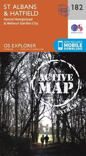St. Albans and Hatfield (Map) OS Explorer Active Map