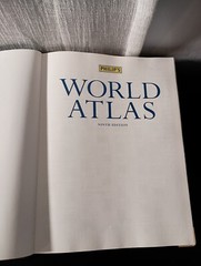 Philip’s World Atlas, Ninth Edition (1999) Custom Leather-Bound Hardcover