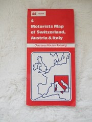Vintage AA Motorists Road travel Map Switzerland Austria Italy Double sided