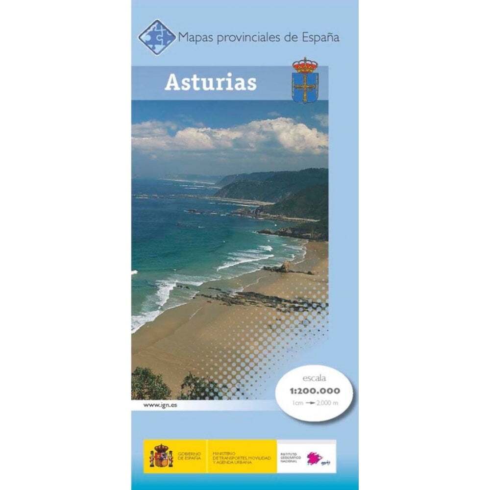 Spain Provincial Map: Asturias driving topographic 1:200K
