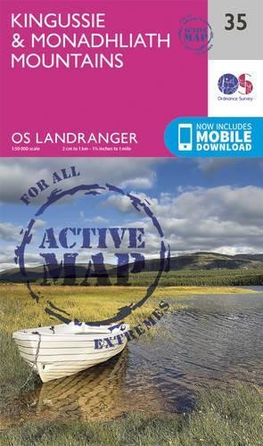Kingussie & Monadhliath Mountains (Map) OS Landranger Active Map