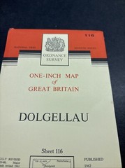 Vintage Ordnance Survey Map 7th series One Inch Cloth Mounted Dolgellau 1962