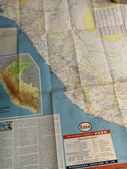 Vintage Esso Peru Road Map 1950’s Vintage Maps Travel Folding Map Wall Poster