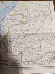 Eastern South America Vintage National Geographic Map (1955) Old Brazil Uruguay