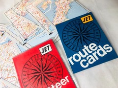 Map Jet Route Cards Gazetteer Vintage ra