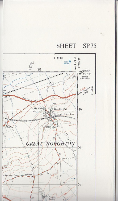 Ordnance Survey 1:25,000 First Series Map Sheet SP 75 Northampton (South)