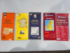 Lot of 5 – Vintage Michelin Maps – Various European Countries